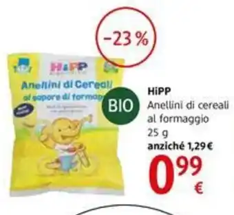 dm drogerie markt HiPP Anellini di cereali al formaggio 25g offerta