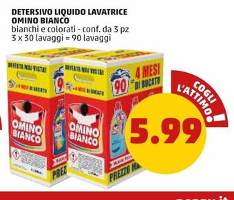 PENNY Detersivo liquido lavatrice omino bianco offerta