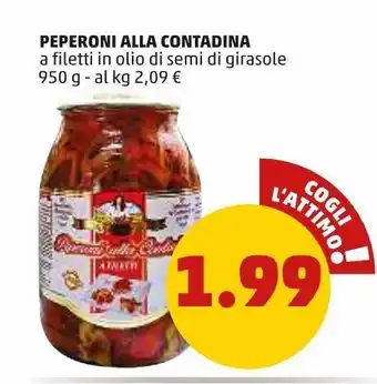 PENNY Peperoni alla contadina a filetti in olio di semi di girasole 950g offerta