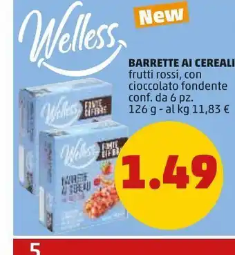 PENNY Barrette ai cereali frutti rossi, con cioccolato fondente conf. da 6pz offerta