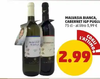 PENNY Malvasia bianca, cabernet igp puglia 75cl offerta