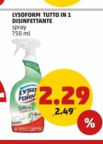 PENNY Lysoform tutto in 1 disinfettante spray 750ml offerta