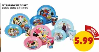 PENNY Set pranzo 3pz disney offerta