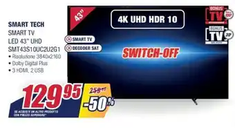 Trony Smart Tech Smart TV LED 43" UHD SMT43S10UC2U2G1 offerta