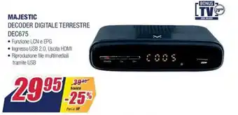 Trony Majestic Decoder Digitale Terrestre DEC675 offerta