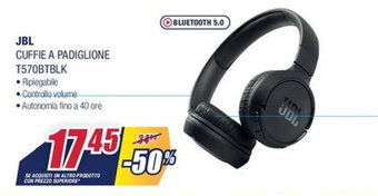 JBL Cuffie a Padiglione T570BTBLK