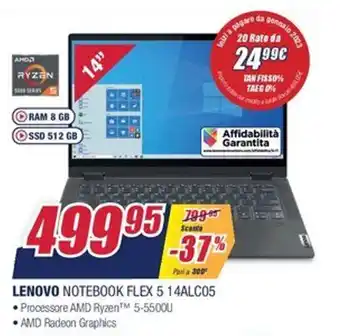 Trony Lenovo Notebook Flex 5 14ALC05 offerta