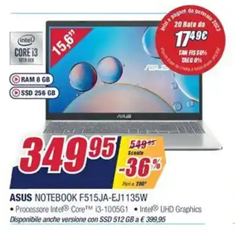 Trony Asus Notebook F515JA-EJ1135W offerta
