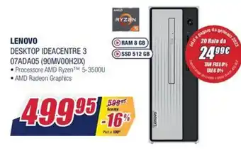Trony Lenovo Desktop Ideacentre 3 07ADA05 (90MV00H2IX) offerta