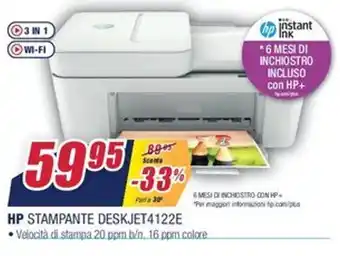 Trony HP Stampante Deskjet4122E offerta