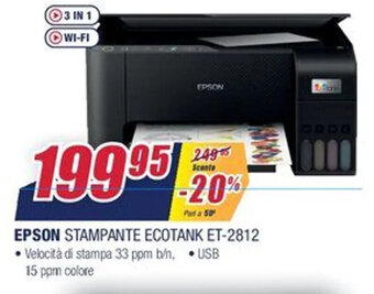 Trony Epson Stampante Ecotank ET-2812 offerta