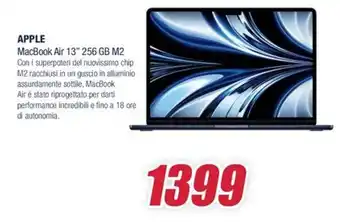 Trony Apple MacBook Air 13" 256 GB M2 offerta