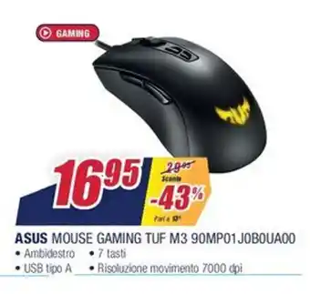 Trony Asus Mouse Gaming TUF M3 90MP01J0B0UA00 offerta