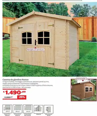 Bricocenter Casetta da giardino rostov offerta