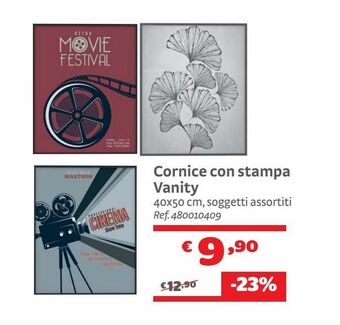 Cornice con stampa vanity