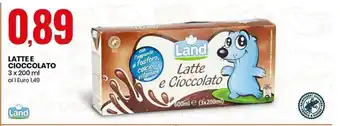 Eurospin Land Latte Cioccolato 3 x 200 ml offerta
