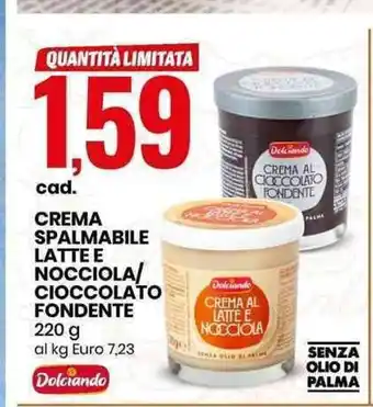Eurospin Dolciando Crema Spalmabile Latte E Nocciola/ Cioccolato Fondente 220g offerta