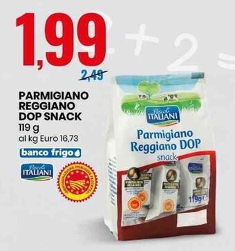 Eurospin Pascoli Italiani Parmigiano Reggiano DOP Snack 119 g offerta