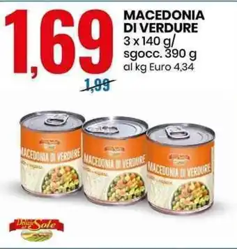 Eurospin Macedonia Di Verdure 3 x 140g/ sgocc. 390g offerta