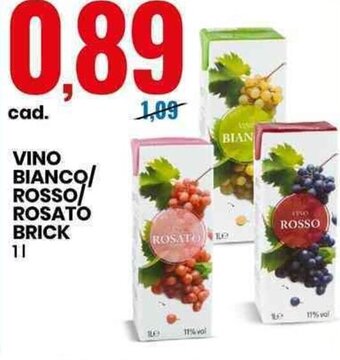 Eurospin Vino Bianco/Rosso/Rosato Brick 1 l offerta
