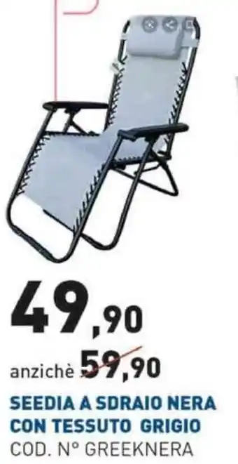 Scaramuzza Seedia A Sdraio Nera Con Tessuto Grigio offerta