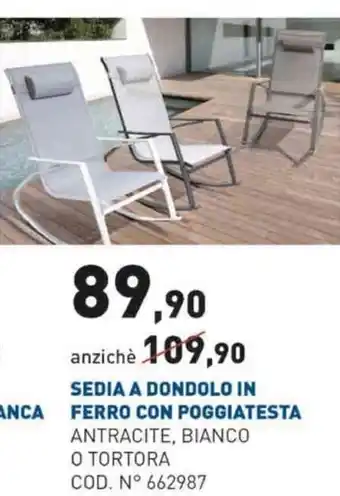 Sedia A Dondolo Ferro Con Poggiatesta