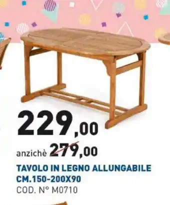 Scaramuzza Tavolo In Legno Allungabile Cm.150-200x90 offerta