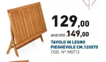 Scaramuzza Tavolo In Legno Pieghevole Cm.120x70 offerta