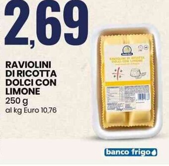 Raviolini di Ricotta Dolci Con Limone 250 g