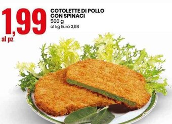 Eurospin Cotolette di Pollo Con Spinaci 500 g offerta