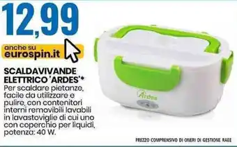 Eurospin Ardes Scaldavivande Elettrico offerta
