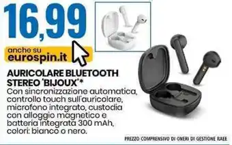 Eurospin Bijoux Auricolare Bluetooth Stereo offerta
