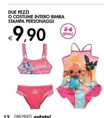 Bennet Due Pezzi/ Costume Intero Bimba Stampa Personaggi offerta