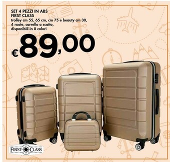 First Class Set 4 Pezzi In ABS Trolley