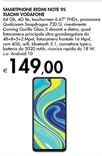 Bennet Xiaomi Redmi Note 9S 16,9 Cm (6.67") 4 GB 64 GB Doppia SIM 4G USB Tipo-C Blu 5020 MAh offerta