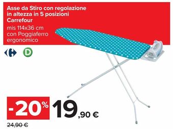 Carrefour Iper Asse da stiro con regolazione in altezza in 5 posizioni carrefour offerta