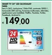 Bennet Saba Smart Tv 24 Led SA24S46AP offerta