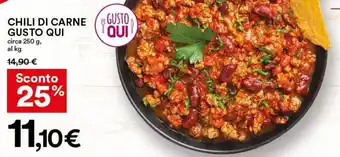 Coop Superstore Gusto Qui Chili di Carne Circa 250 g offerta