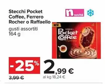 Carrefour Iper Stecchi pocket coffee, ferrero rocher o raffaello offerta