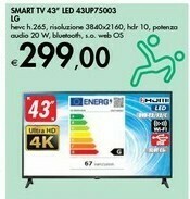 Bennet LG Smart TV 43 Led 43UP75003 offerta