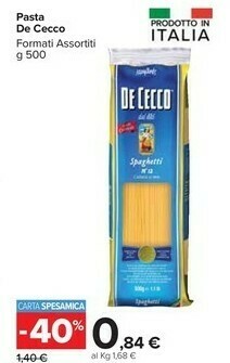 Carrefour Market De Cecco Pasta di semola offerta