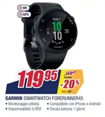 Trony Garmin Smartwatch Forerunner45 offerta