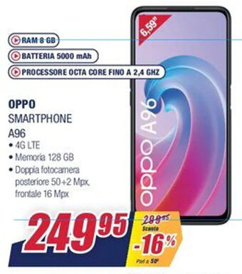 Trony Oppo Smartphone A96 offerta