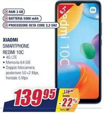 Trony Xiaomi Smartphone Redmi 10C offerta