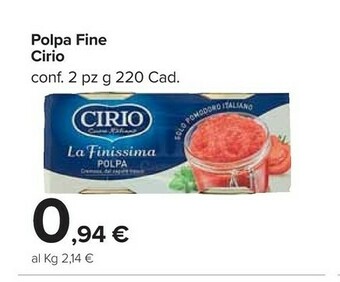 Carrefour Market Cirio La Finissima Polpa offerta