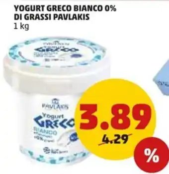 PENNY Pavlakis Yogurt Greco Bianco 0% 1 kg offerta