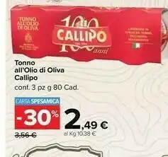 Carrefour Callipo Tonno offerta