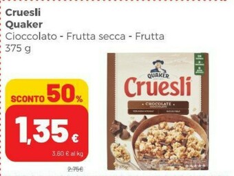 Coop Quaker Cruesli 4 Frutti Secchi 375 G(ml) offerta
