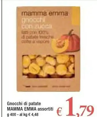 Famila Mamma emma Gnocchi Fatti Con Patate Fresche Cotte A Vapore Con Zucca 400 G(ml) offerta
