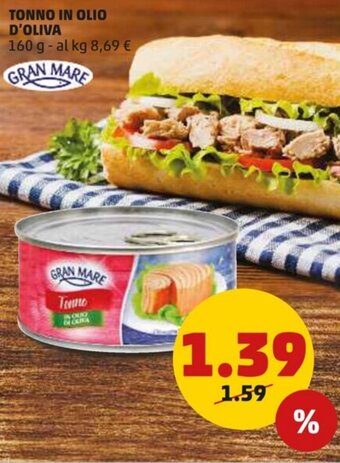 PENNY Gran Mare Tonno in Olio d'Oliva 160 g offerta
